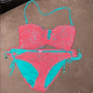 Coral & Turquoise Bikini